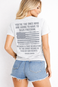 Load image into Gallery viewer, Freedom Obama Quote T-Shirt | Premium DTG Printing Cotton Tee