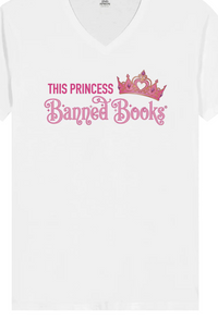 Load image into Gallery viewer, This Princess Loves Banned Books - Premium Unisex V-Neck T-shirt
