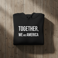 Load image into Gallery viewer, Together, We are America Hoodie– Inspired by Bad Bunny Super Bowl Theme - Midweight Fleece Adult Hoodie |